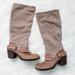 Nine West Dorada Tall Boots Western Slouchy Equestrian Suede/Leather size 6.5M